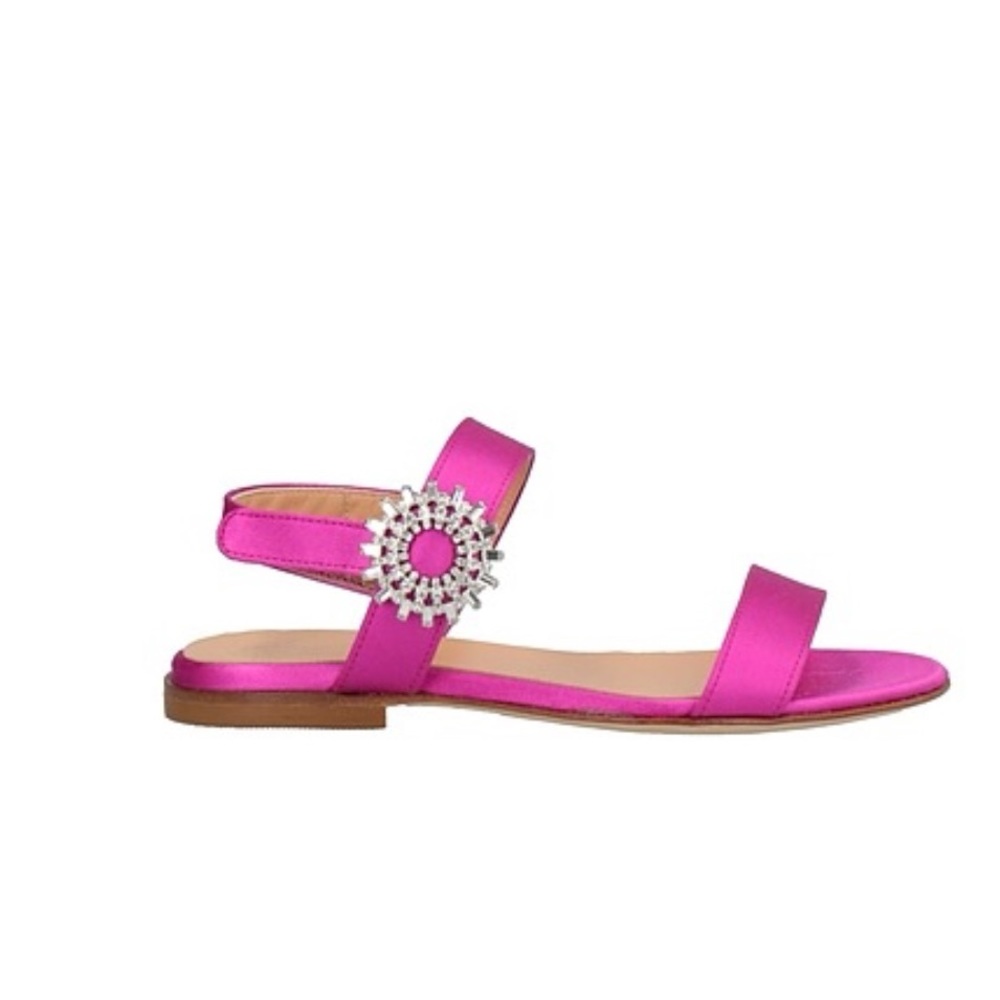 Aquazzura Mini crystal blossom sandal, satin, size 31
